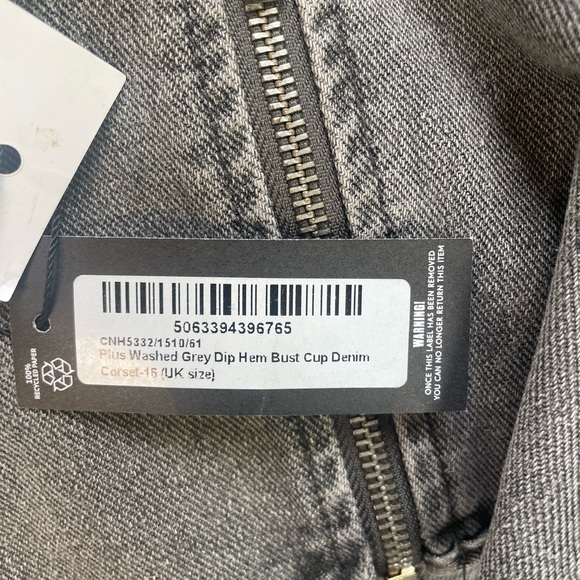 PrettyLittleThing Charcoal Denim Corset - Picture 4 of 6